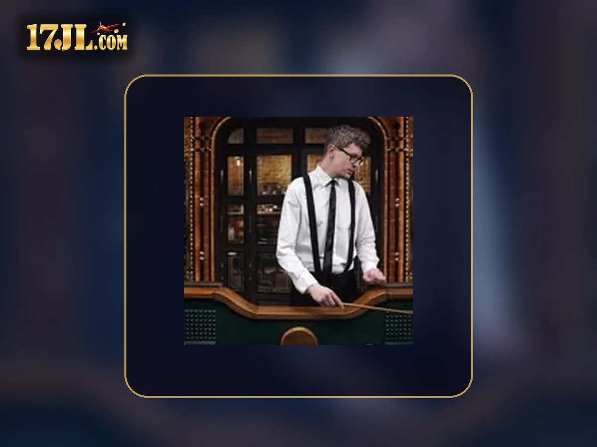 17JL casino games visual featuring Live Dealer Male Black Table game cover